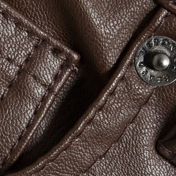 Veronica Beard Carson High rise wide leg faux leather pant 23 $298 - Picture 7 of 9